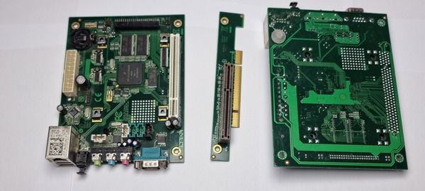 front and back view of the board, there is also one of the adapters between the two